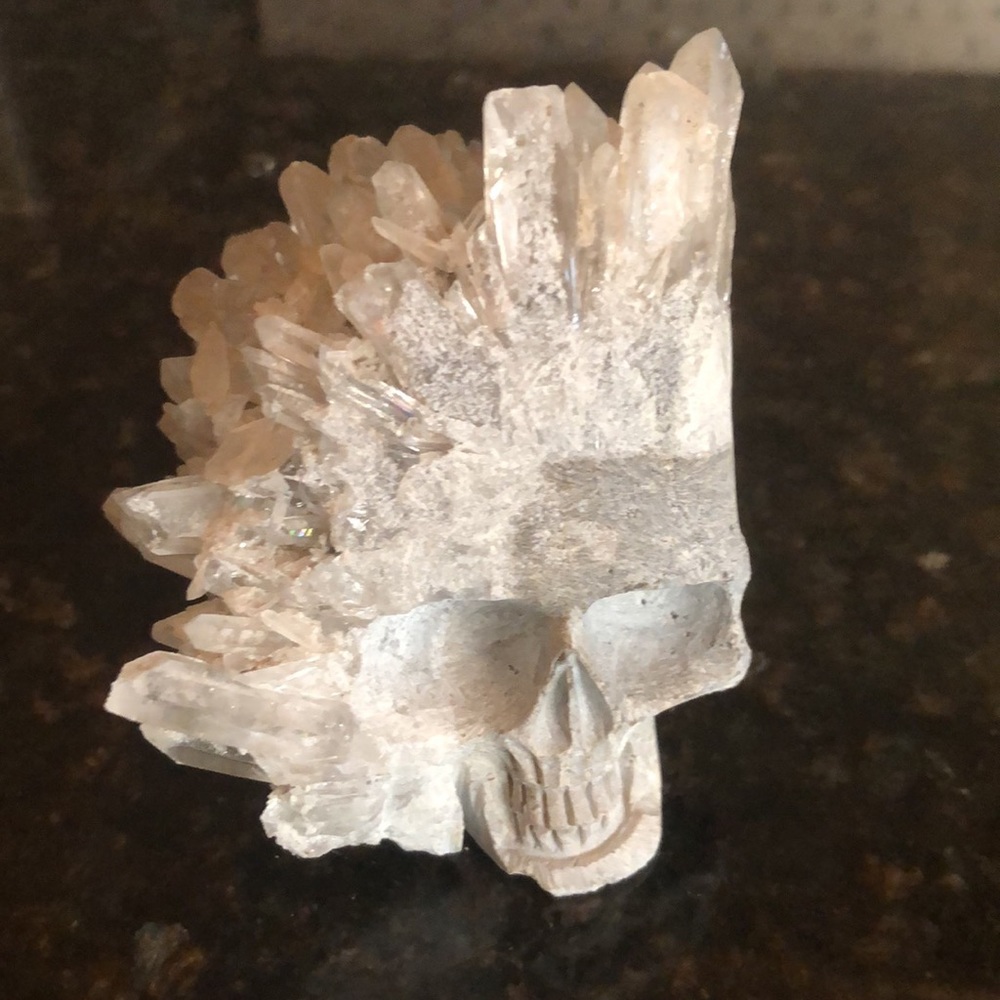 Stunning Crystal Cluster Carved Skull!!!!